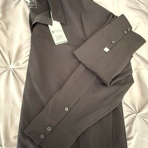 Figs Black Button-Up Shirt